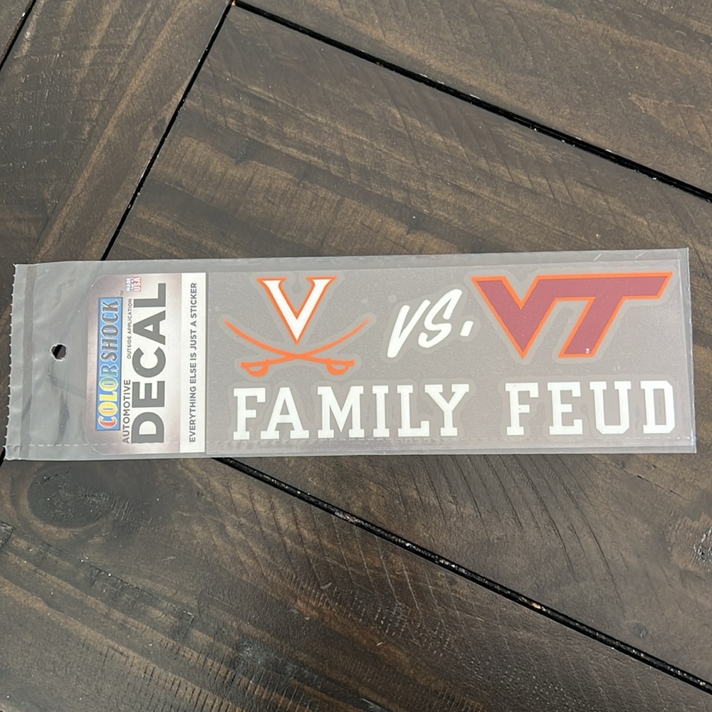 Virginia Tech/UVA car decal